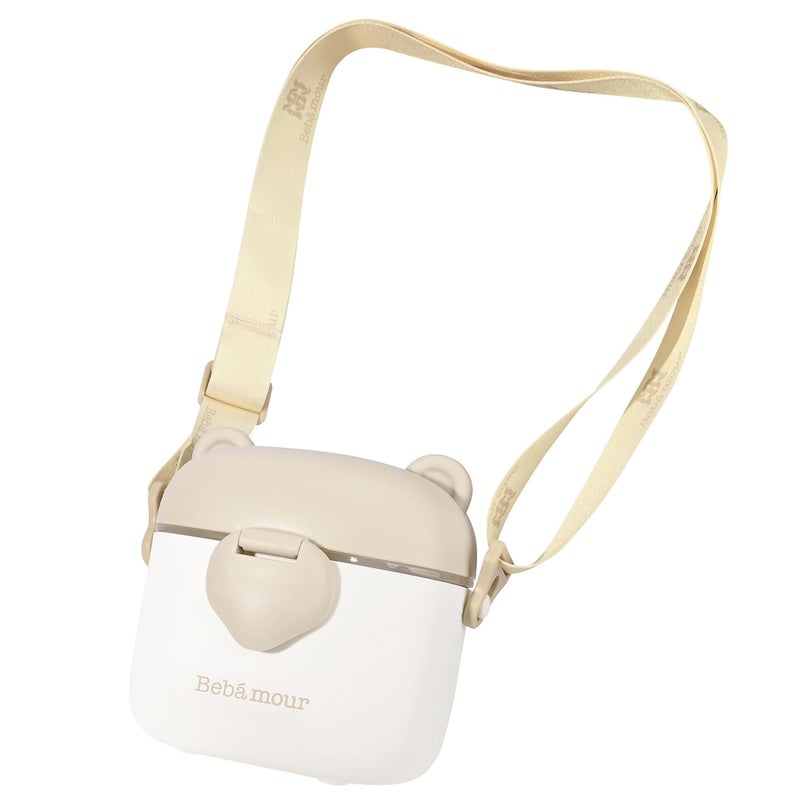 Bebamour Snack Box For Kids & Toddlers 3 Compartment Divided Food Storage Containers Food Storage Containers With Lids&Strap Snack Boxes for Go out,School, and Travel (New Coffee Cow) - Image 1